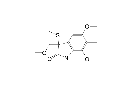 2H-Indol-2-one, 1,3-dihydro-7-hydroxy-5-methoxy-3-(methoxymethyl)-6-methyl-3-(methylthio)-