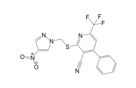 2-{[(4-nitro-1H-pyrazol-1-yl)methyl]sulfanyl}-4-phenyl-6-(trifluoromethyl)nicotinonitrile