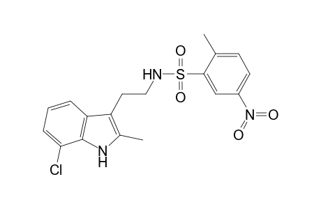 N-[2-(7-chloranyl-2-methyl-1H-indol-3-yl)ethyl]-2-methyl-5-nitro-benzenesulfonamide