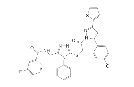 benzamide, N-[[5-[[2-[4,5-dihydro-5-(4-methoxyphenyl)-3-(2-thienyl)-1H-pyrazol-1-yl]-2-oxoethyl]thio]-4-phenyl-4H-1,2,4-triazol-3-yl]methyl]-3-fluoro-
