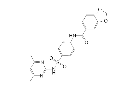 N-(4-{[(4,6-dimethyl-2-pyrimidinyl)amino]sulfonyl}phenyl)-1,3-benzodioxole-5-carboxamide
