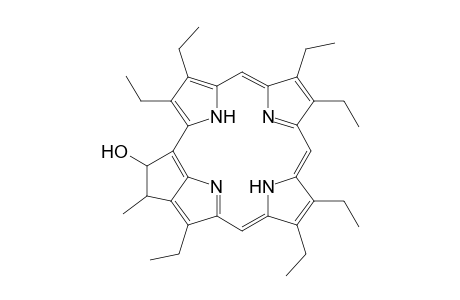 3(1),5(1)-cyclo-3(1)-methyl-5(1)-hydroxy-2,7,8,12,13,17,18-heptaethyl-21H,23H-porphyrin structure