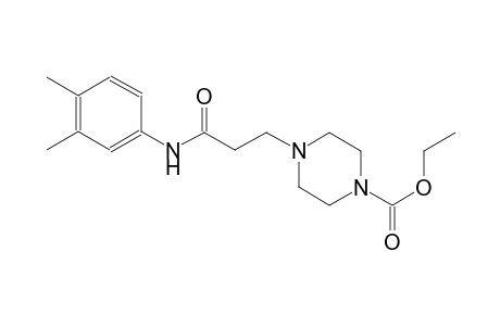 ethyl 4-[3-(3,4-dimethylanilino)-3-oxopropyl]-1-piperazinecarboxylate