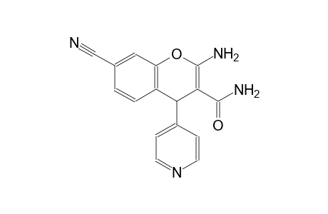 4H-1-benzopyran-3-carboxamide, 2-amino-7-cyano-4-(4-pyridinyl)-