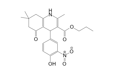 3-quinolinecarboxylic acid, 1,4,5,6,7,8-hexahydro-4-(4-hydroxy-3-nitrophenyl)-2,7,7-trimethyl-5-oxo-, propyl ester