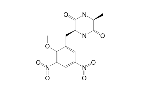 3S-(2-METHOXY-3,5-DINITROBENZYL)-6S-METHYL-PIPERAZINE-2,5-DIONE