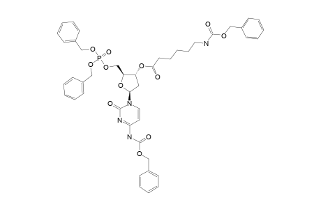 DIBENZYL-4N-BENZYLOXY-CARBONYL-3'-O-[6-BENZYLOXY-CARBONYL-AMINO)-HEXANOYL]-2'-DEOXY-CYTIDINE-5'-YL-PHOSPHATE