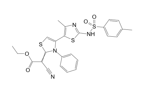 Ethyl 2-cyano-2-(4'-methyl-2'-(4-methylphenylsulfonamido)-3-phenyl-[4,5'-bithi-azol]-2(3H)-ylidene)acetate