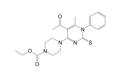 4-(5-acetyl-6-methyl-1-phenyl-2-sulfanylidene-4-pyrimidinyl)-1-piperazinecarboxylic acid ethyl ester