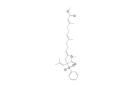 Dimethyl (2E,6E,10E)-3,7,11-trimethyl-13-(2-methyl-1-propenyl)-13-(phenylsulfonyl)-2,6,10-tetradecatrienedioate
