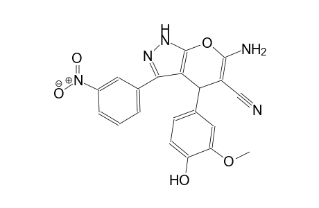 pyrano[2,3-c]pyrazole-5-carbonitrile, 6-amino-1,4-dihydro-4-(4-hydroxy-3-methoxyphenyl)-3-(3-nitrophenyl)-
