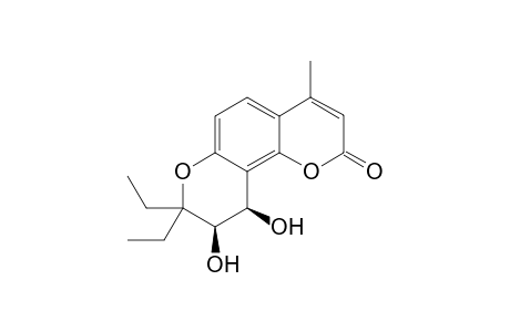 9,10-Dihydroxy-4-methyl-8,8-diethyl-8,9,10-trihydro-2H-pyrano[6,5-h]-2H-chromen-2-one