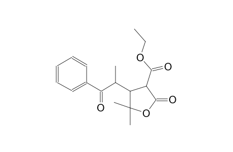 ethyl 5,5-dimethyl-4-(1-methyl-2-oxo-2-phenylethyl)-2-oxotetrahydro-3-furancarboxylate