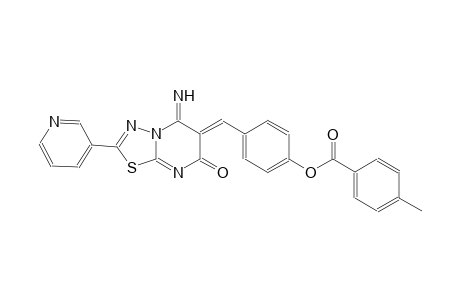 4-[(Z)-(5-imino-7-oxo-2-(3-pyridinyl)-5H-[1,3,4]thiadiazolo[3,2-a]pyrimidin-6(7H)-ylidene)methyl]phenyl 4-methylbenzoate