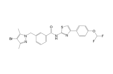 3-[(4-bromo-3,5-dimethyl-1H-pyrazol-1-yl)methyl]-N-{4-[4-(difluoromethoxy)phenyl]-1,3-thiazol-2-yl}benzamide