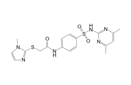 acetamide, N-[4-[[(4,6-dimethyl-2-pyrimidinyl)amino]sulfonyl]phenyl]-2-[(1-methyl-1H-imidazol-2-yl)thio]-