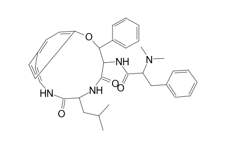 Benzenepropanamide, .alpha.-(dimethylamino)-N-[7-(2-methylpropyl)-5,8-dioxo-3-phenyl-2-oxa-6,9-diazabicyclo[10.2.2]hexadeca-10,12,14,15-tetraen-4-yl]-, [3R-[3R*,4S*(S*),7S*]]-