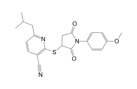 6-isobutyl-2-{[1-(4-methoxyphenyl)-2,5-dioxo-3-pyrrolidinyl]sulfanyl}nicotinonitrile