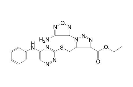 ethyl 1-(4-amino-1,2,5-oxadiazol-3-yl)-5-[(5H-[1,2,4]triazino[5,6-b]indol-3-ylsulfanyl)methyl]-1H-1,2,3-triazole-4-carboxylate