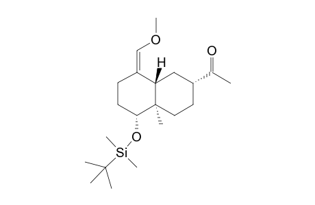 (2.alpha.,4a.alpha.,5.alpha.,8a.beta.)-(+-)-1-[Decahydro-8-(1-methoxymethylene)-4a-methyl-5-[[(1,1-dimethylethyl)dimethylsilyl]oxy]-2-naphthaleyl]ethanone