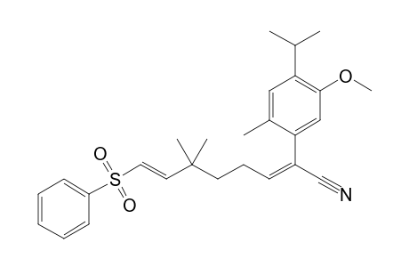 2-(4-Isopropyl-5-methoxy-2-methylphenyl)-6,6-dimethyl-8-phenylsulfonylocta-2,7-dienenitrile