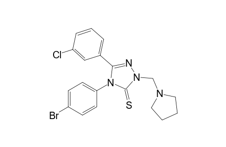 4-(4-Bromophenyl)-5-(3-chlorophenyl)-2-(pyrrolidin-1-ylmethyl)-2,4-dihydro-3H-1,2,4-triazole-3-thione