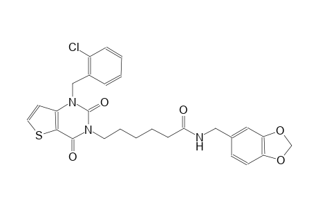 N-(1,3-benzodioxol-5-ylmethyl)-6-(1-(2-chlorobenzyl)-2,4-dioxo-1,4-dihydrothieno[3,2-d]pyrimidin-3(2H)-yl)hexanamide