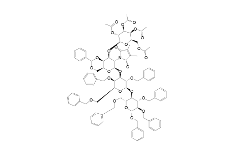 #13;BENZYL_(2,3,4,6-TETRA-O-ACETYL-BETA-D-GALACTOPYRANOSYL)-(1->3)-(4,6-BENZYLIDENE-2-DEOXY-2-DIMETHYLMALEIMIDO-BETA-D-GLUCOPYRANOSYL)-(1->3)-(2,4,6-TRI-O-BENZ