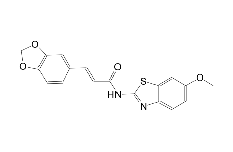 (2E)-3-(1,3-benzodioxol-5-yl)-N-(6-methoxy-1,3-benzothiazol-2-yl)-2-propenamide