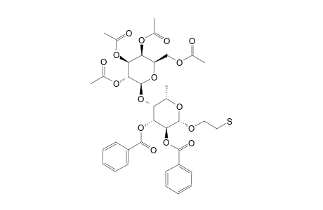 2-SULFANYLETHYL-2,3,4,6-TETRA-O-ACETYL-BETA-D-GALACTOPYRANOSYL-(1->4)-2,3-DI-O-BENZOYL-BETA-L-FUCOPYRANOSIDE