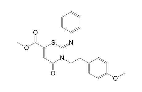 methyl (2Z)-3-[2-(4-methoxyphenyl)ethyl]-4-oxo-2-(phenylimino)-3,4-dihydro-2H-1,3-thiazine-6-carboxylate