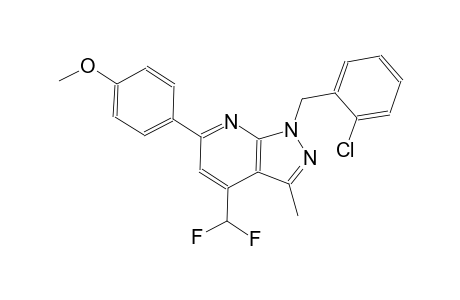 1H-pyrazolo[3,4-b]pyridine, 1-[(2-chlorophenyl)methyl]-4-(difluoromethyl)-6-(4-methoxyphenyl)-3-methyl-