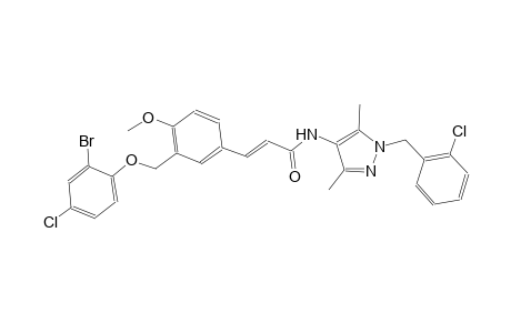 (2E)-3-{3-[(2-bromo-4-chlorophenoxy)methyl]-4-methoxyphenyl}-N-[1-(2-chlorobenzyl)-3,5-dimethyl-1H-pyrazol-4-yl]-2-propenamide