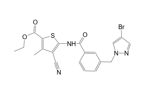 ethyl 5-({3-[(4-bromo-1H-pyrazol-1-yl)methyl]benzoyl}amino)-4-cyano-3-methyl-2-thiophenecarboxylate