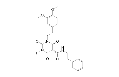 (5Z)-1-[2-(3,4-dimethoxyphenyl)ethyl]-5-{[(2-phenylethyl)amino]methylene}-2,4,6(1H,3H,5H)-pyrimidinetrione