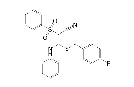 2-propenenitrile, 3-[[(4-fluorophenyl)methyl]thio]-3-(phenylamino)-2-(phenylsulfonyl)-, (2E)-