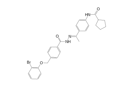 N-[4-((1E)-N-{4-[(2-bromophenoxy)methyl]benzoyl}ethanehydrazonoyl)phenyl]cyclopentanecarboxamide