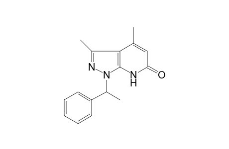 6H-Pyrazolo[3,4-b]pyridin-6-one, 1,7-dihydro-3,4-dimethyl-1-(1-phenylethyl)-