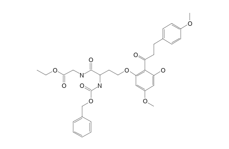 N-BENZYLOXYCARBONYL-[O-[(6'-HYDROXY-4,4'-DIMETHOXY-DIHYDRO-CHALCONE)-2'-YL]-HOMOSERYL]-GLYCINE-ETHYLESTER