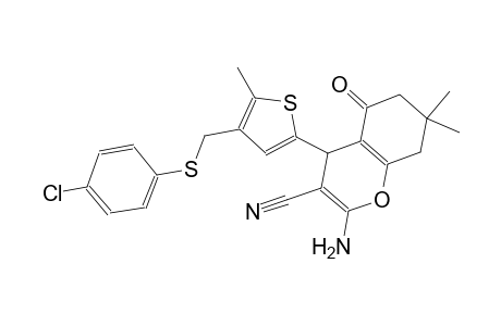 2-amino-4-(4-{[(4-chlorophenyl)sulfanyl]methyl}-5-methyl-2-thienyl)-7,7-dimethyl-5-oxo-5,6,7,8-tetrahydro-4H-chromene-3-carbonitrile