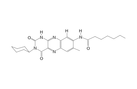 N-(3-cyclohexyl-7-methyl-2,4-dioxo-1,2,3,4-tetrahydrobenzo[g]pteridin-8-yl)heptanamide