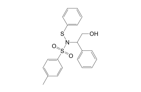 Benzenesulfonamide, N-(2-hydroxy-1-phenylethyl)-4-methyl-N-(phenylthio)-, (.+-.)-