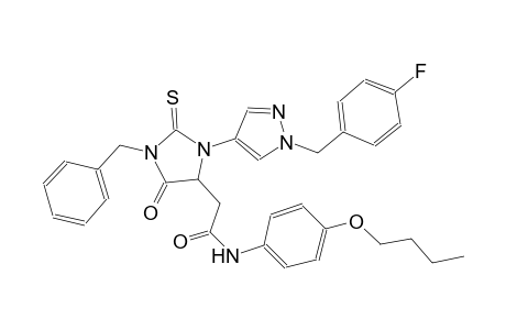 2-{1-benzyl-3-[1-(4-fluorobenzyl)-1H-pyrazol-4-yl]-5-oxo-2-thioxo-4-imidazolidinyl}-N-(4-butoxyphenyl)acetamide