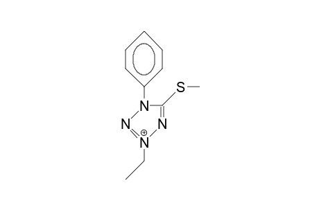 1-Phenyl-3-ethyl-5-methylthio-1,2,3,4-tetrazolium cation