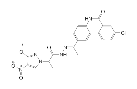 3-chloro-N-(4-{(1E)-N-[2-(3-methoxy-4-nitro-1H-pyrazol-1-yl)propanoyl]ethanehydrazonoyl}phenyl)benzamide