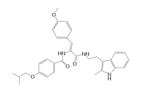 4-isobutoxy-N-[(Z)-2-(4-methoxyphenyl)-1-[2-(2-methyl-1H-indol-3-yl)ethylcarbamoyl]vinyl]benzamide