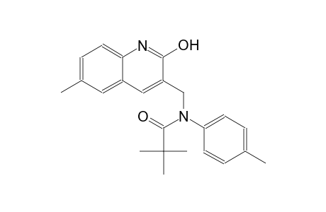 N-[(2-hydroxy-6-methyl-3-quinolinyl)methyl]-2,2-dimethyl-N-(4-methylphenyl)propanamide