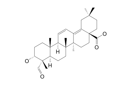 FATSICARPAIN_C;23-FORMAL-3-ALPHA-HYDROXYOLEAN-11,13-(18)-DIEN-28-OIC_ACID