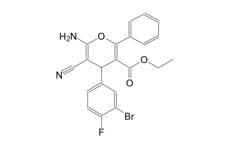 4H-pyran-3-carboxylic acid, 6-amino-4-(3-bromo-4-fluorophenyl)-5-cyano-2-phenyl-, ethyl ester