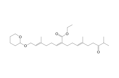 (2E,10E)-7-Ethoxycarbonyl-3,11,15-trimethyl-14-oxo-1-(tetrahydropyran-2-yloxy)hexadeca-2,6,10-triene